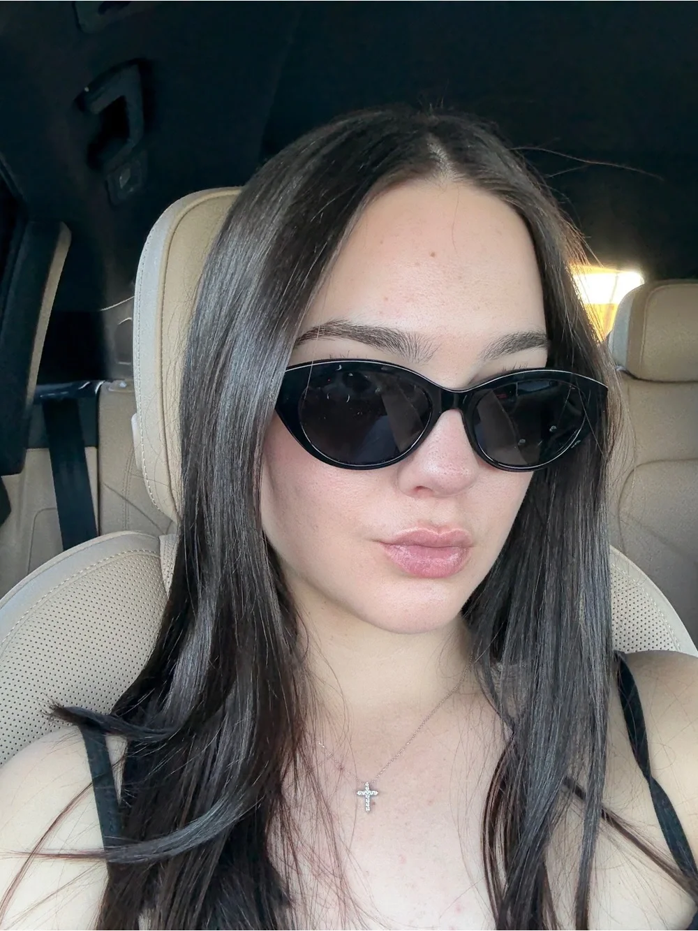 Saint Laurent Black Round Cat-Eye Sunglasses with Gold YSL Detail